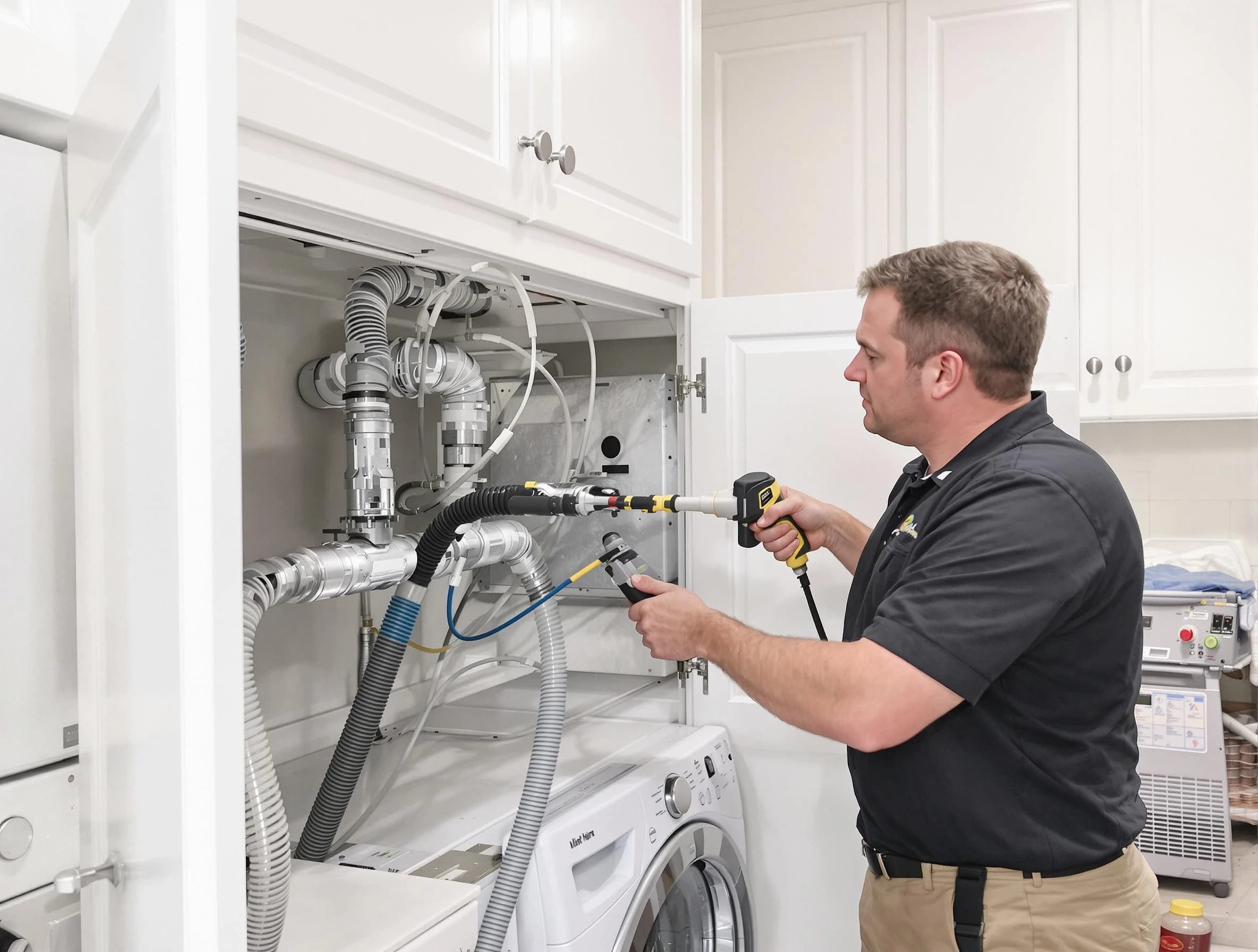 Arvada Dryer Vent Cleaning professional removing severe blockage from a clogged dryer vent in Arvada