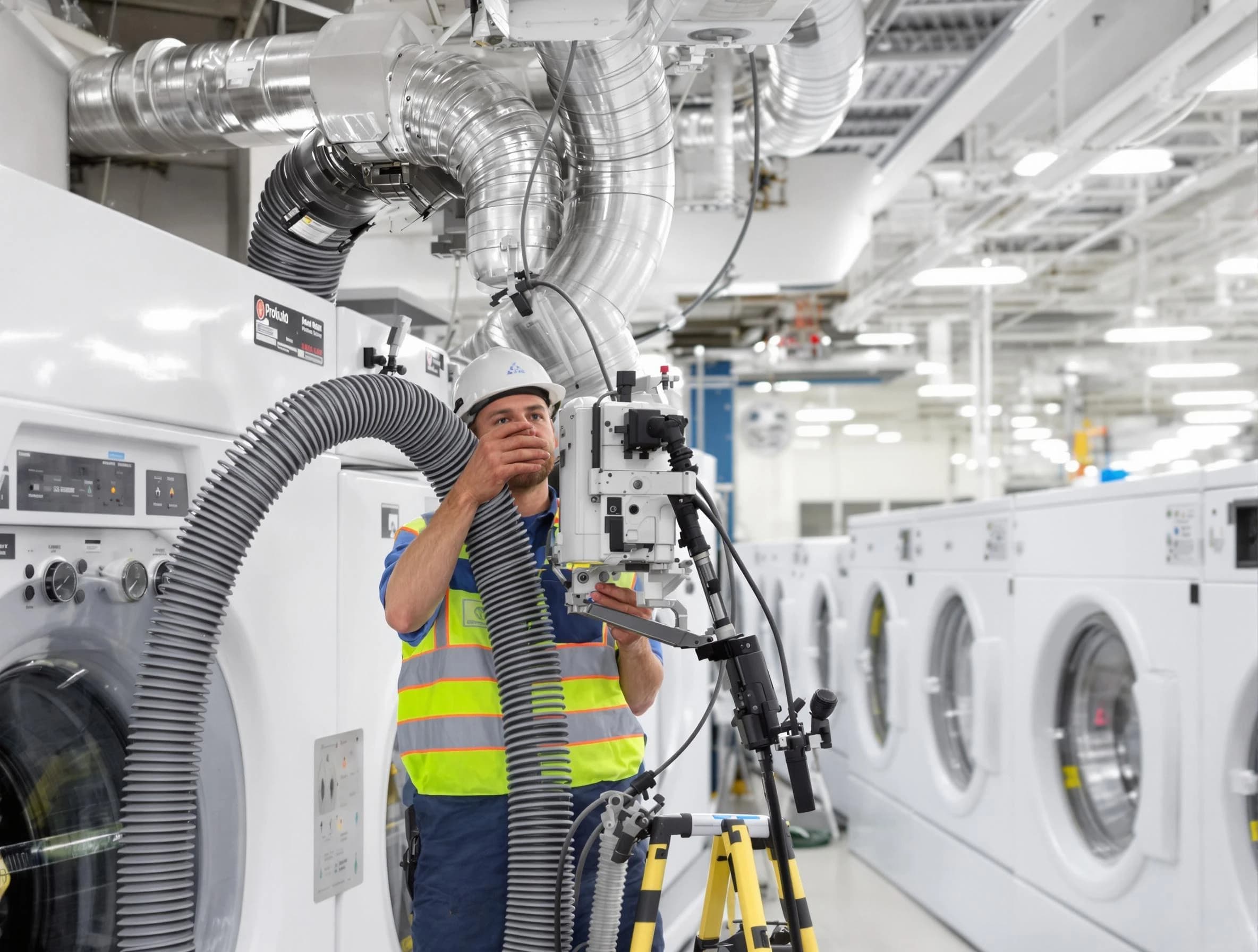 Arvada Dryer Vent Cleaning team performing commercial-grade dryer vent cleaning at a business facility in Arvada