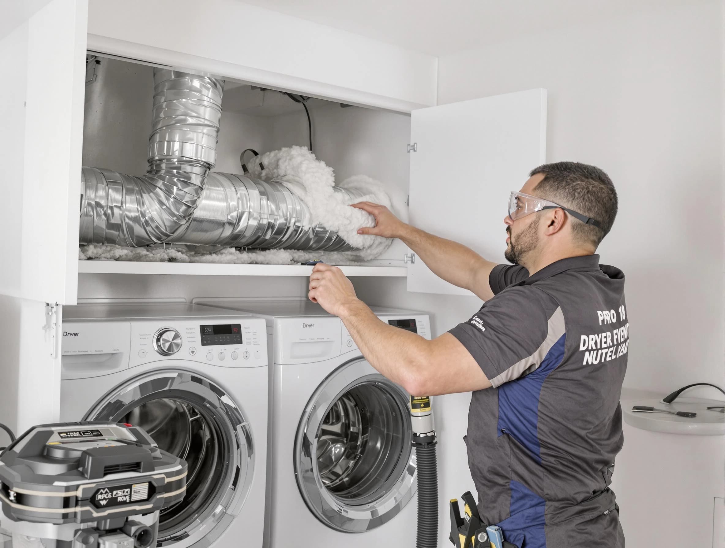 Arvada Dryer Vent Cleaning certified technician performing specialized gas dryer vent cleaning in Arvada