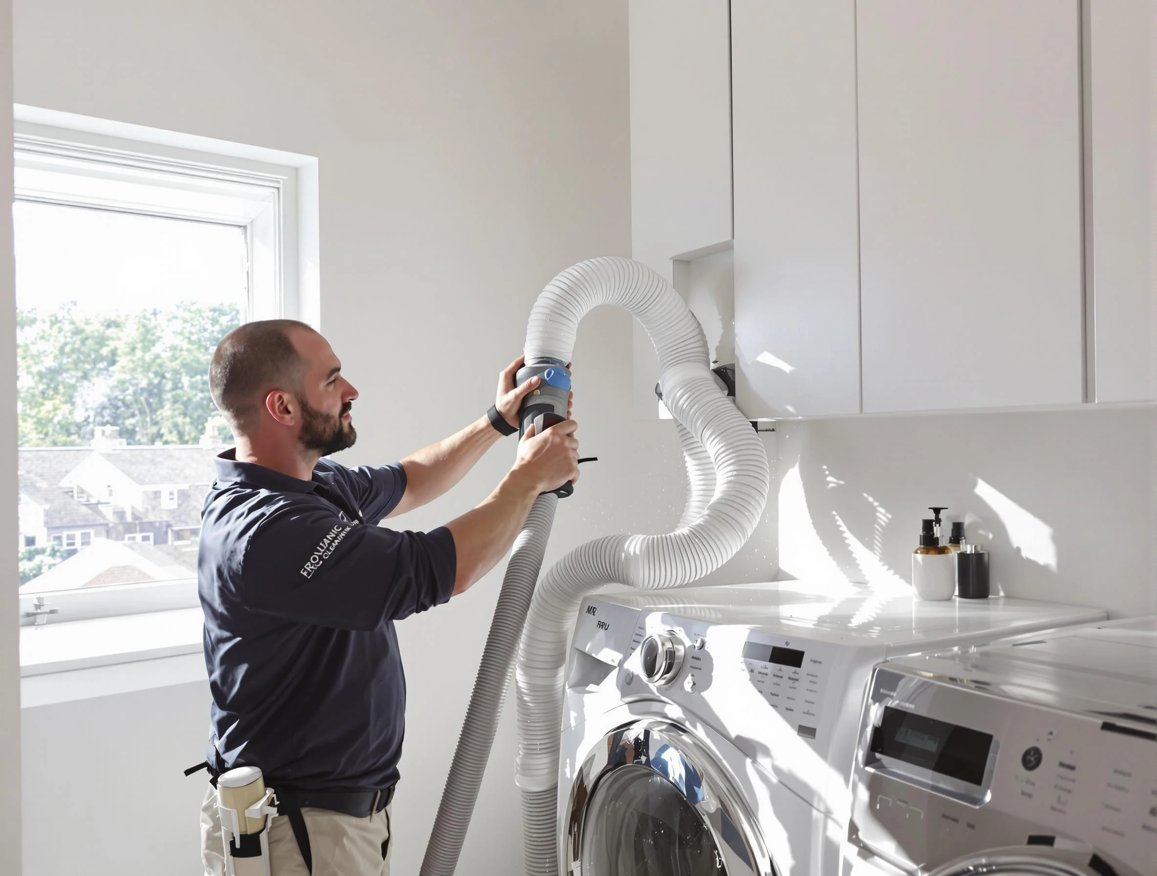 Certified Arvada Dryer Vent Cleaning technician performing dryer vent cleaning in Arvada